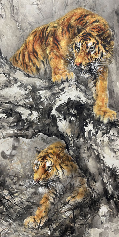 大橋翠石 林間双虎図/Web書画ミュージアム