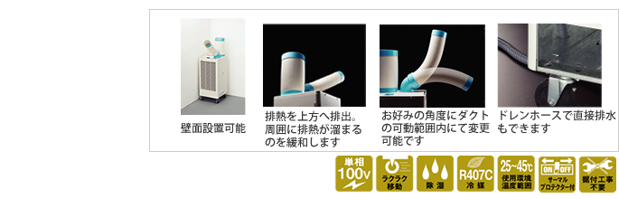 株式会社ナカトミ ｜ 排熱ダクト付きスポットクーラー N-407R