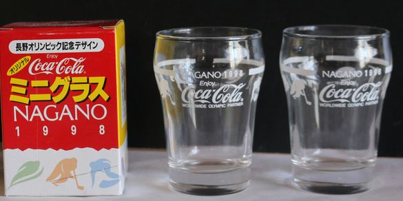 長野五輪コカコーラミニグラス A369 - 骨董、古民具、古書の“芳栄堂”