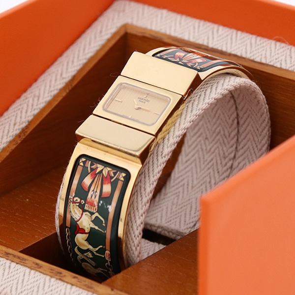 HERMES ヴィンテージ エルメス ロケ LO1.201 クォーツ 中古 レディース