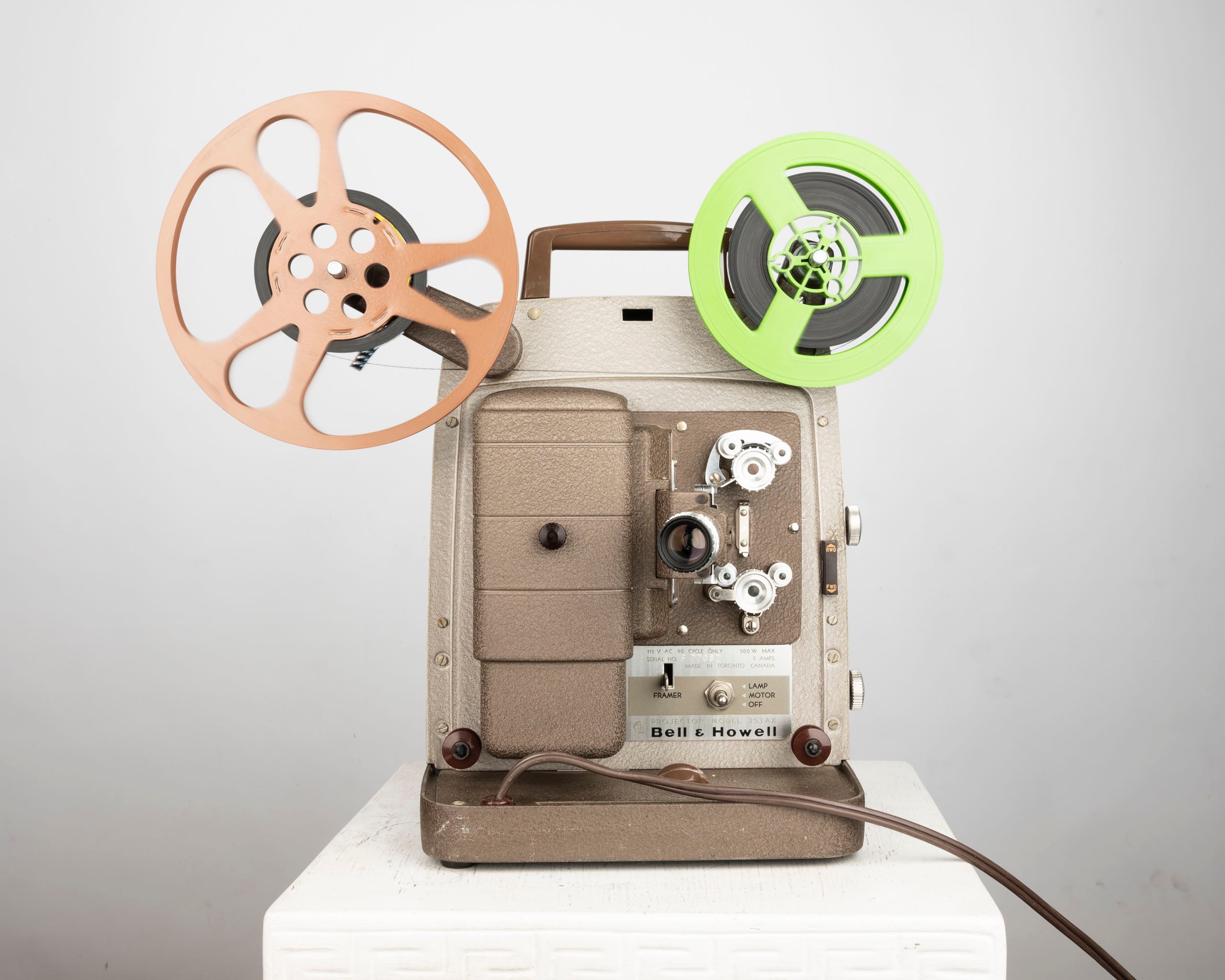 Bell and Howell 253 AX Regular 8 movie projector (serial F77082