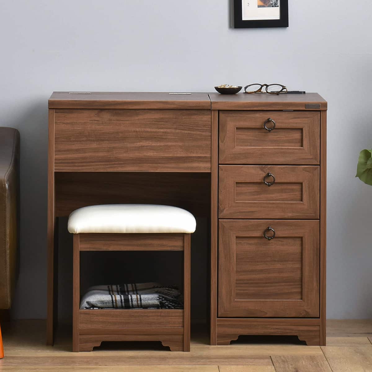 一台二役のドレッサーデスク(70-80D BR) | ニトリネット【公式】 家具