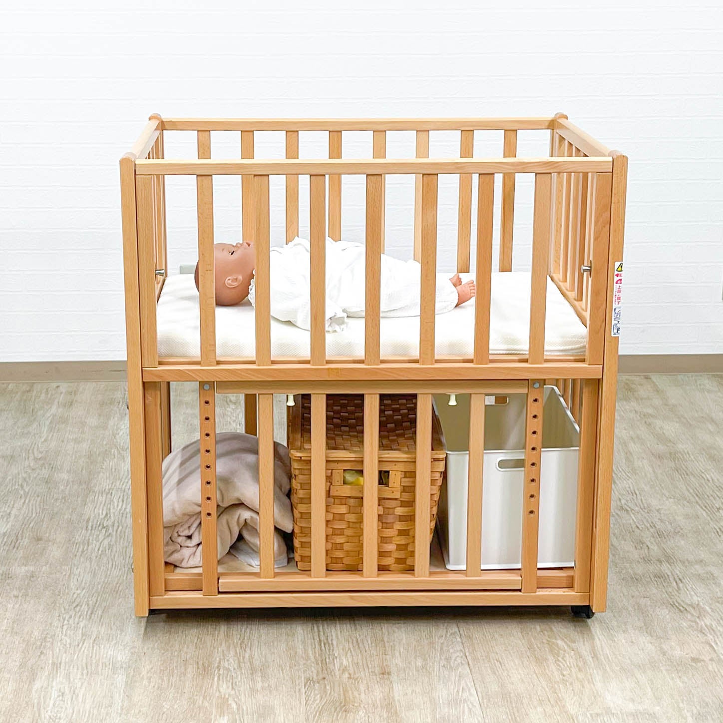 ヤマサキ With mini タイニーサイズ 添い寝 ロータイプ ベビーベッド