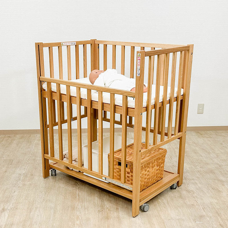 無印良品 ベビーベッド オーク材 ミニサイズ ハイタイプ レンタル