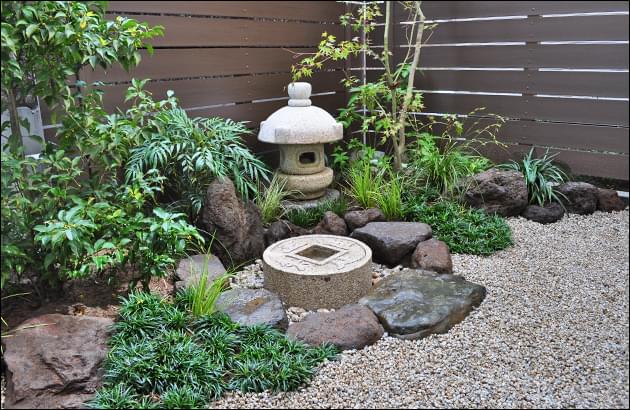 日陰へ蹲を設えた小さな和風の庭-浦安市E様邸 | 小さな庭や坪庭の施工