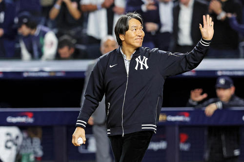 松井秀喜氏、ヤンキースタジアムでのWS第5戦で始球式 09年ヤンキース