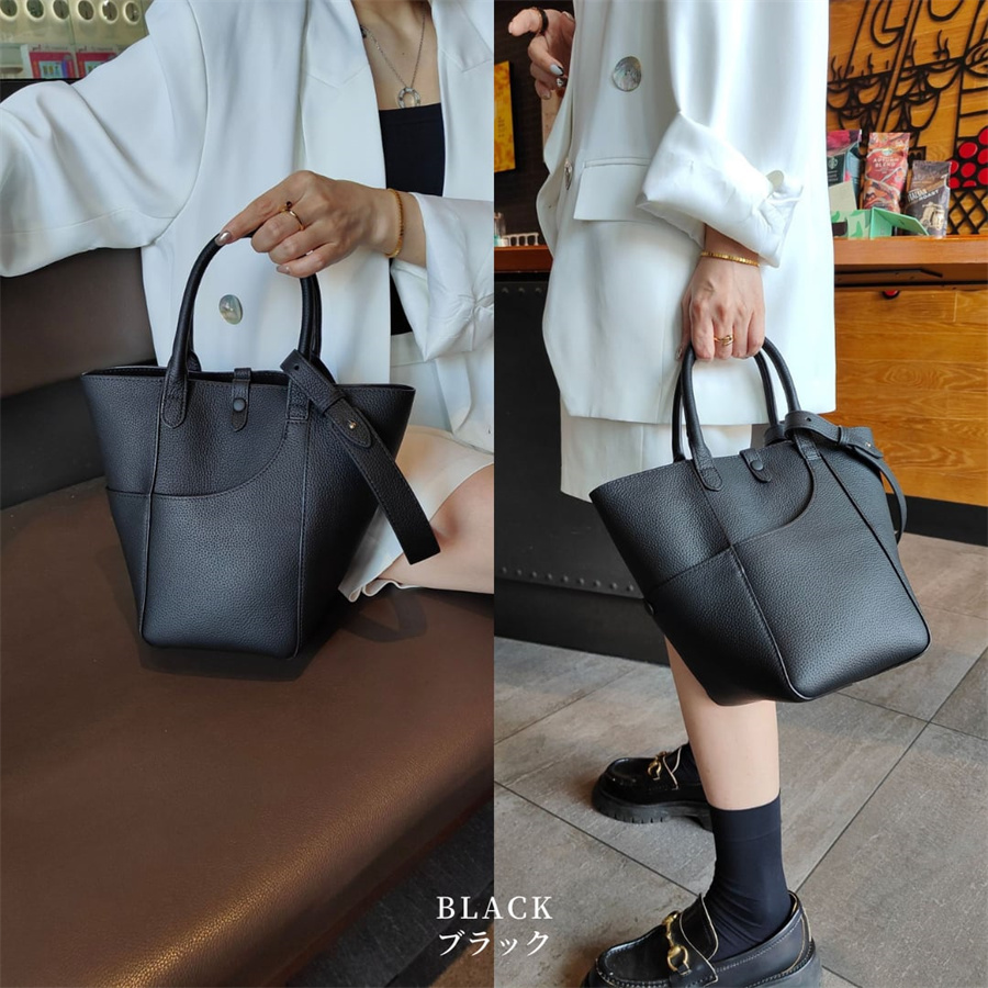 牛革 2way ハンドバッグ ビジネスバッグ レディース ショルダー バケツ