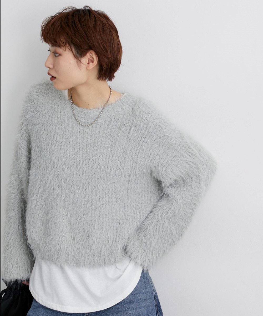 フェザーヤーンシャギーニットプルオーバー 通販【ニッセン】