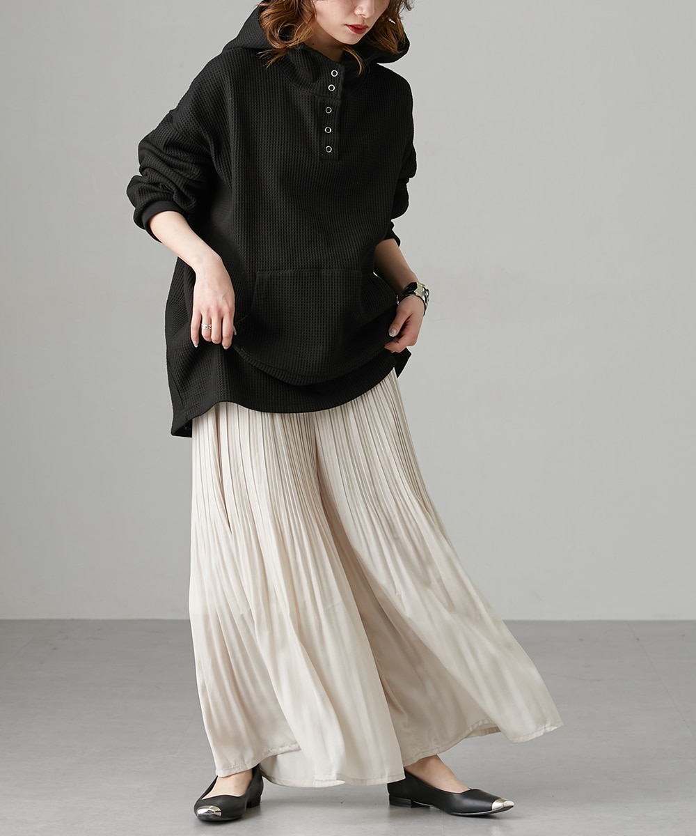 ヴィンテージサテン消しプリーツワイドパンツ［Soiunique］ 通販