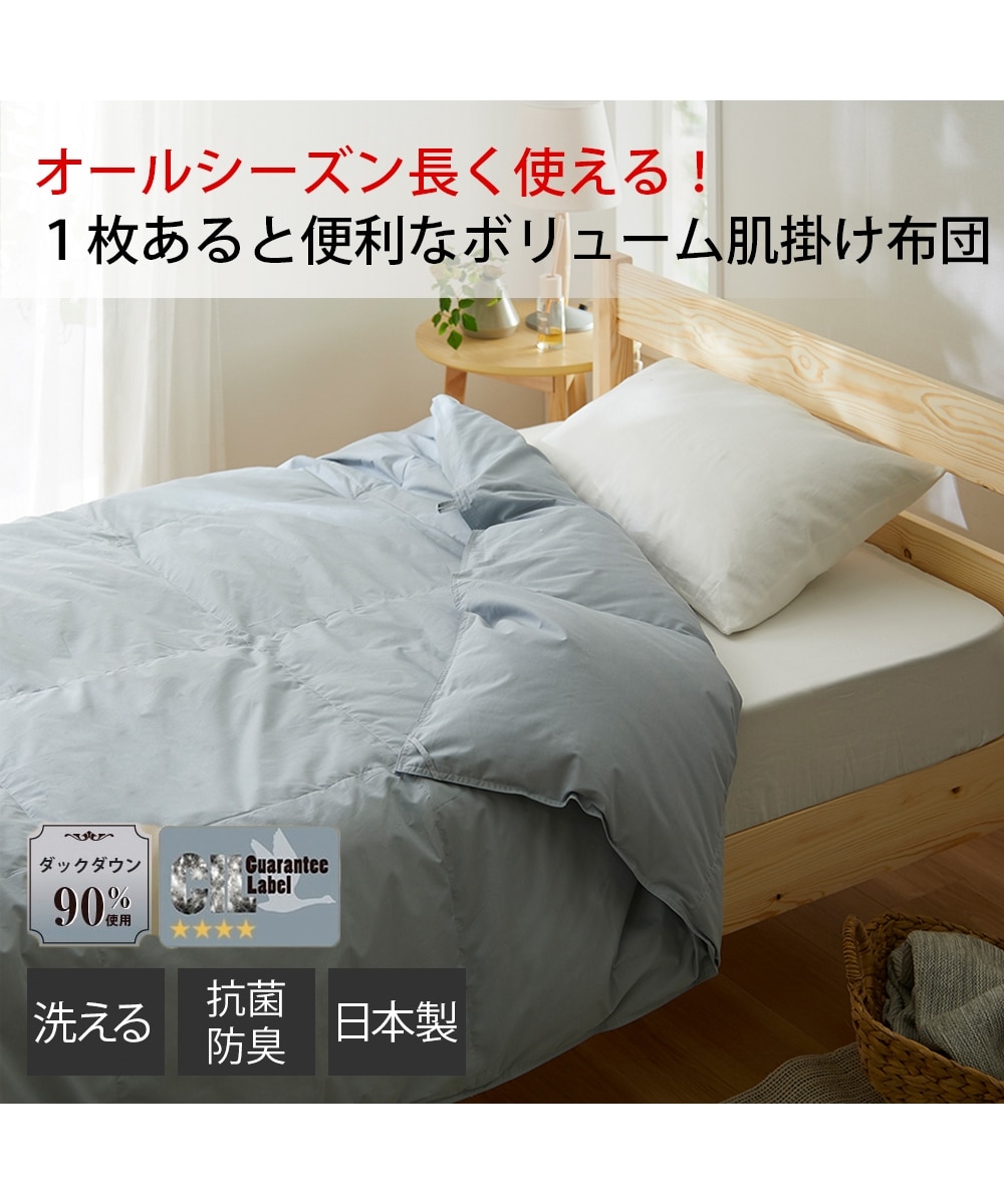 日本製】抗菌防臭・防ダニ羽毛 洗えるダウンケット（ダックダウン90