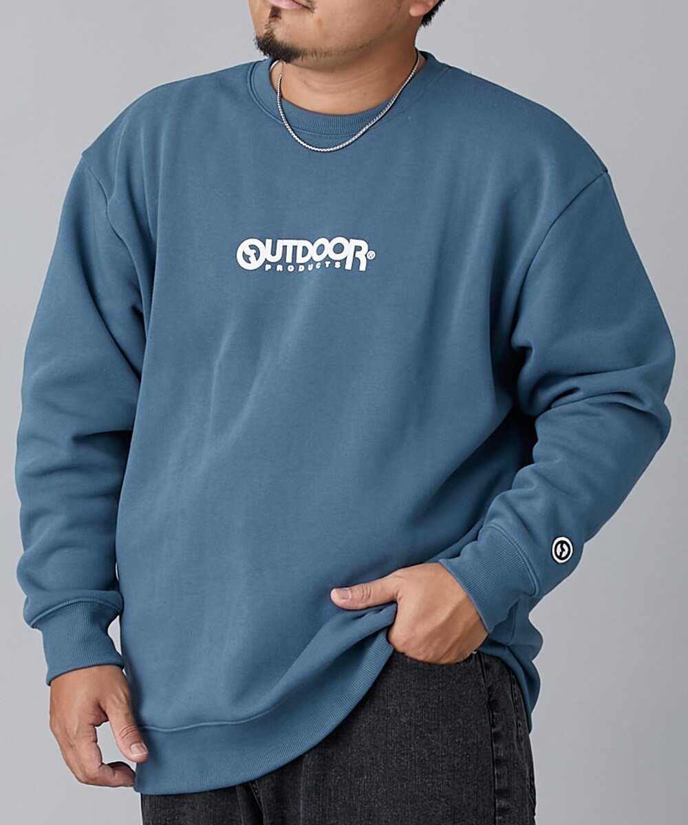 裏起毛ワンポイントクルーネックトレーナー アウトドアプロダクツ