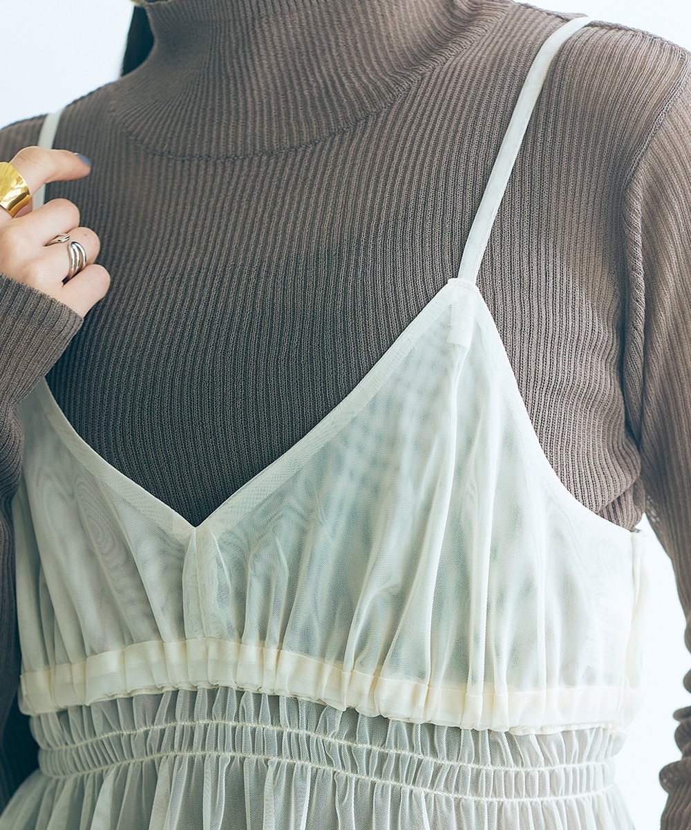 高身長 ネットチュールキャミソール（トールサイズ）Essenave 通販