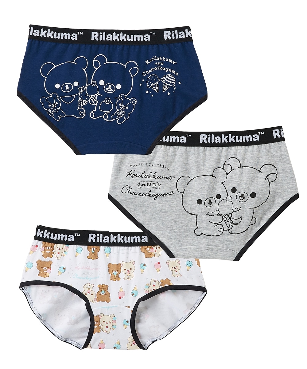 WEB限定】リラックマ 綿混ストレッチヒップハングショーツ3枚組