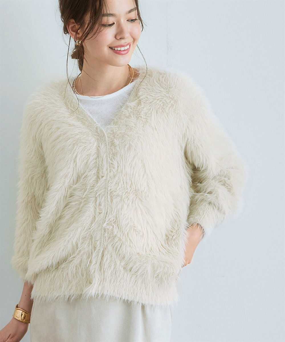 ロングフェザーVネックニットカーディガン＜大きいサイズ有＞ 通販