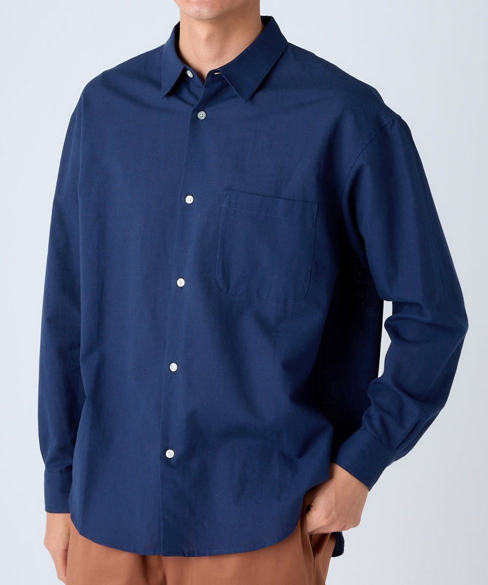 オーバーサイズ麻混長袖シャツ【大きいサイズ有】 通販【ニッセン】