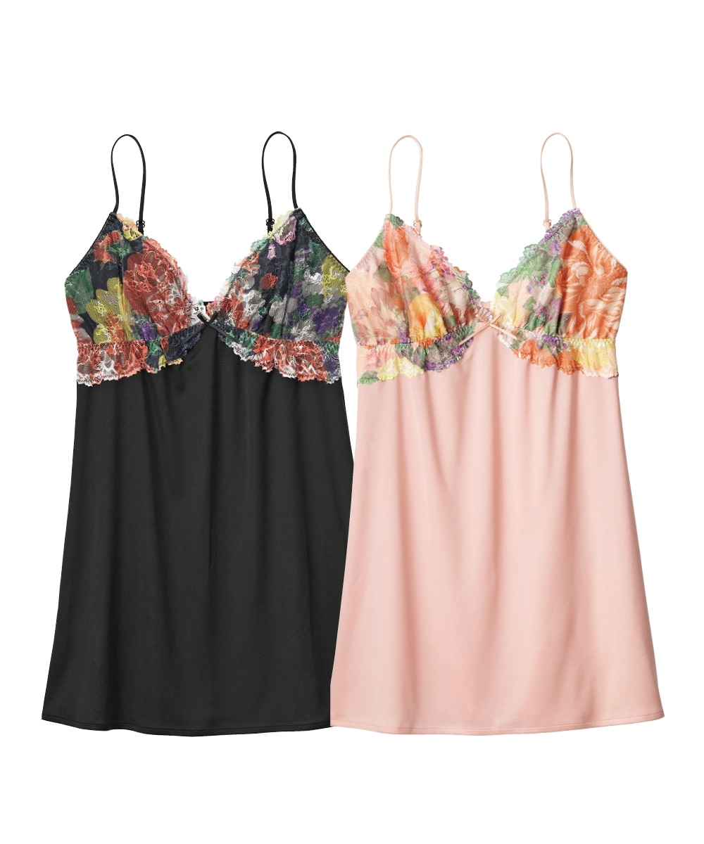 GIFT FOR ME】フラワープリントレース キャミソール2枚組 通販【ニッセン】