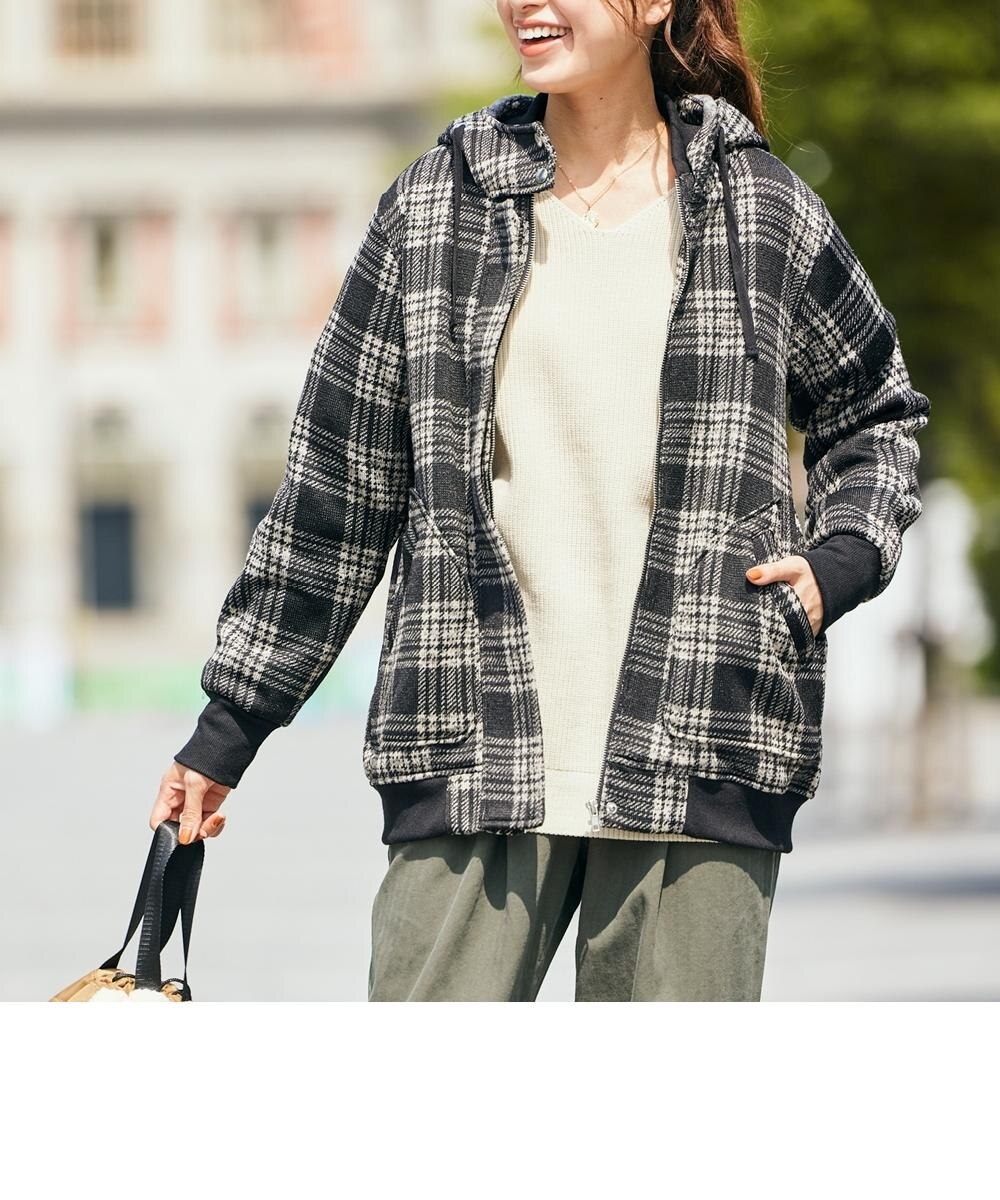 大きいサイズ洗濯機で洗える軽くて暖かい裏起毛フード付ブルゾン 通販