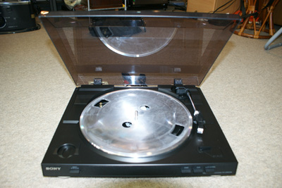 ステレオレコードプレーヤーPS-LX300USB×PC・スピーカー・ウォークマン