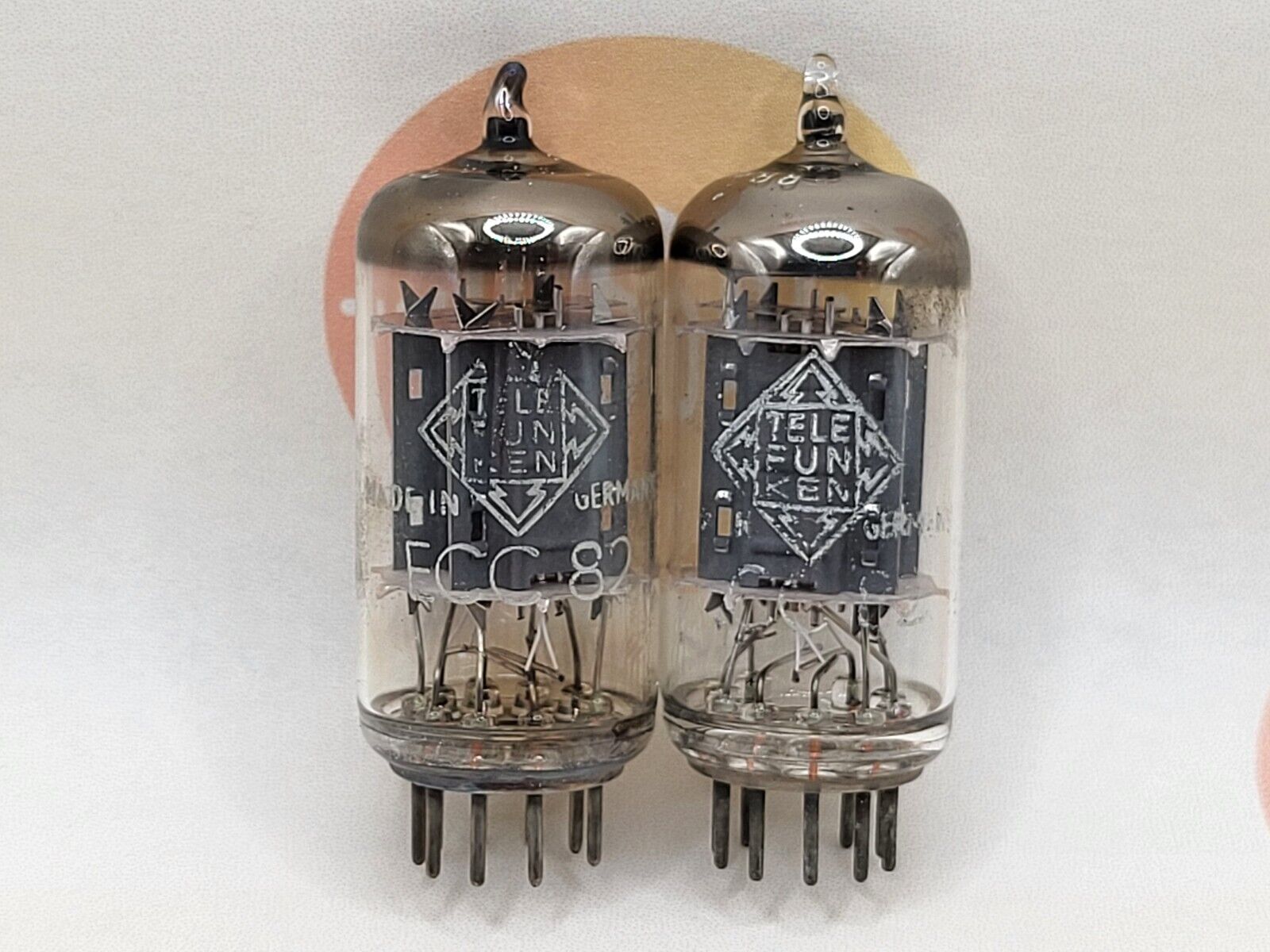 Telefunken ECC82 12AU7 Ribbed Plates ◇ Bottom Matched Pair