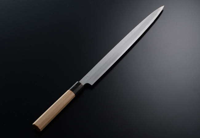 ふぐ引き包丁 霞 青鋼 鞘付き 【包丁の＠堺英】