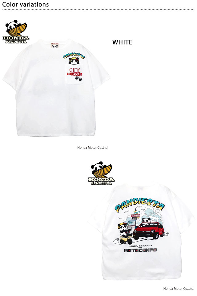 HONDA×PANDIESTA シティとモトコンポ ポケット半袖Tシャツ PANDIESTA