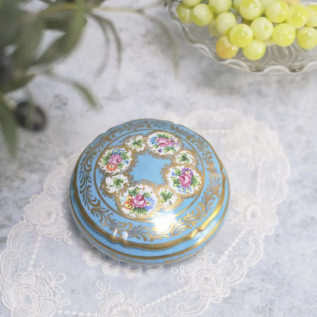 ヴィンテージ トリンケットボックス 陶器 LIMOGE(リモージュ) フランス