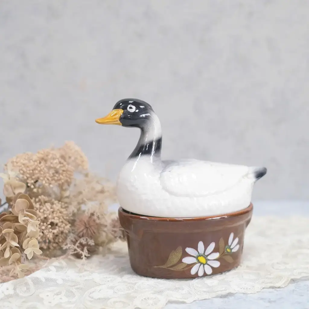 ヴィンテージ ダックテリーヌポット フランス 陶器 鴨 | 雑貨と