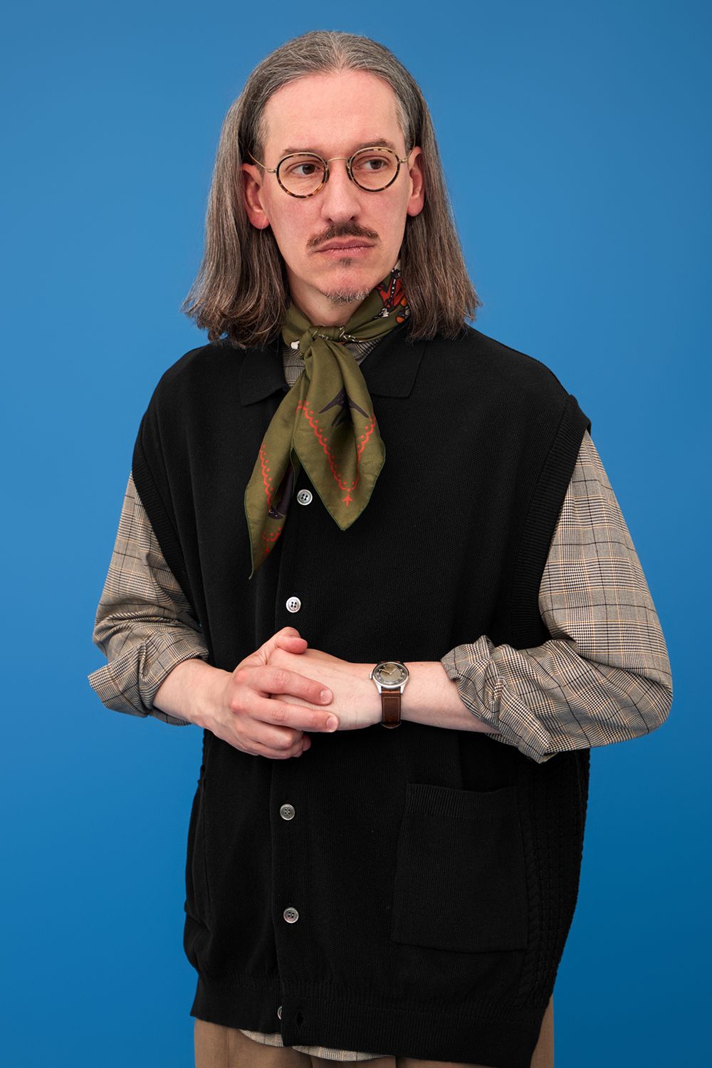 YASHIKI - 【25SS】Kinkai collar Vest(BLACK) | Salty