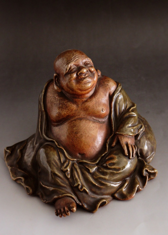 布袋像 九谷焼 土人形 福神様 時代仏 布袋様Antique Sam's Collection