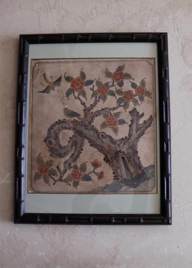李朝民画 「花鳥図」李朝 韓国骨董 韓国アンティーク 李朝民画 李朝