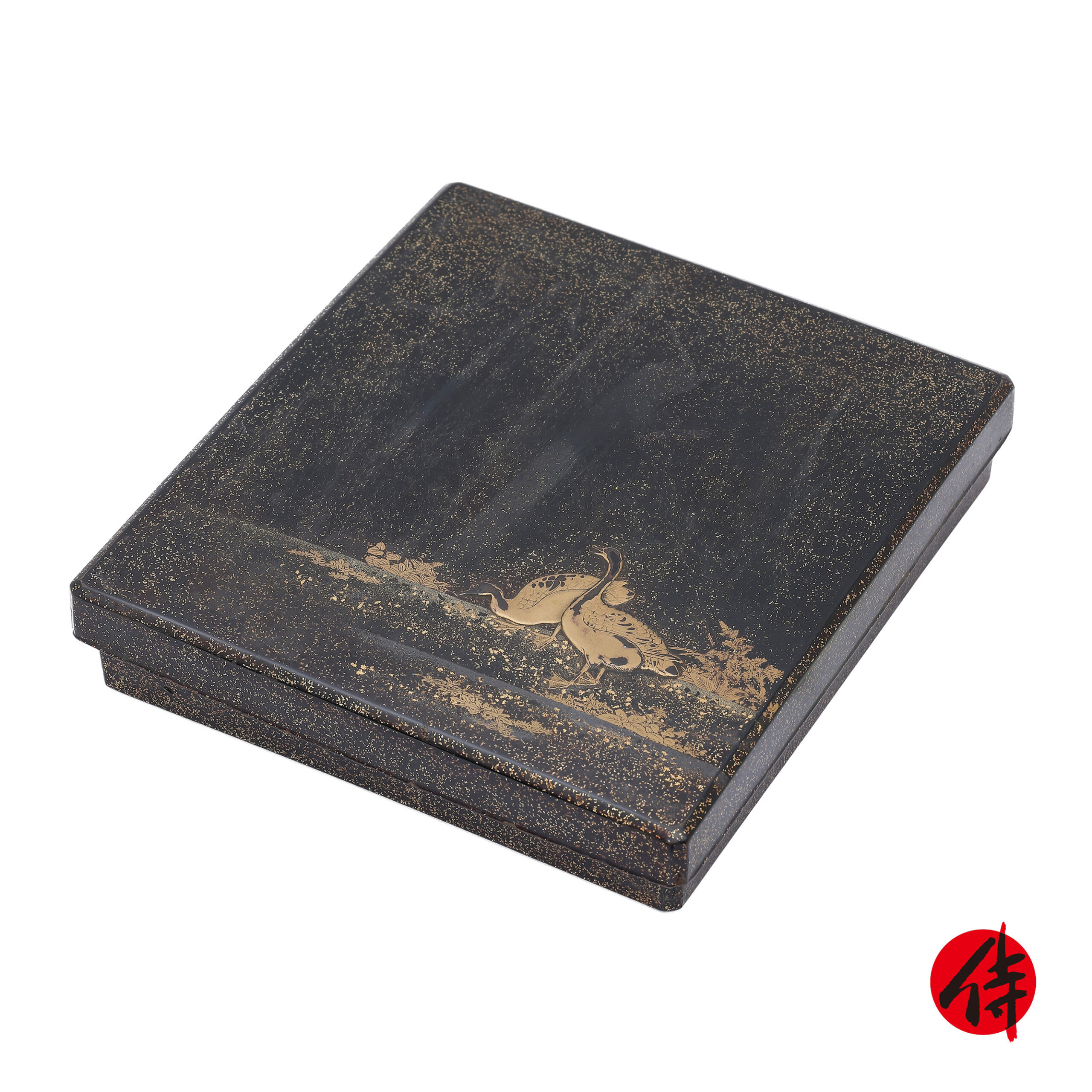 Japanese lacquer box-Makie Suzuri Bako Kari Zu (Suzuribako-19