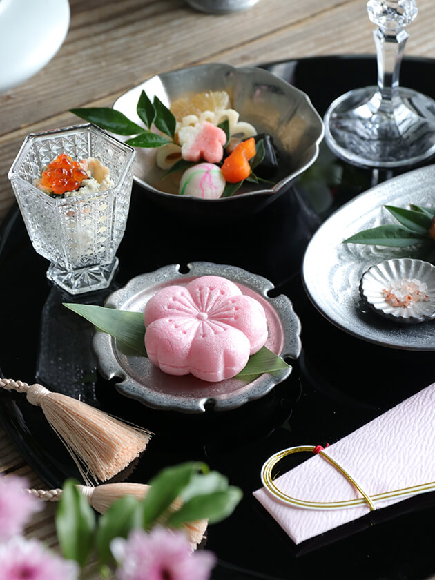 陶悦窯 雪輪皿10cm 黒柚子銀塗り