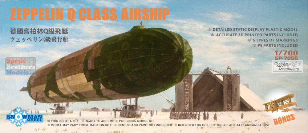 SNMSP7056 1:700 Snowman Model Zeppelin Q Class Airship with 3D