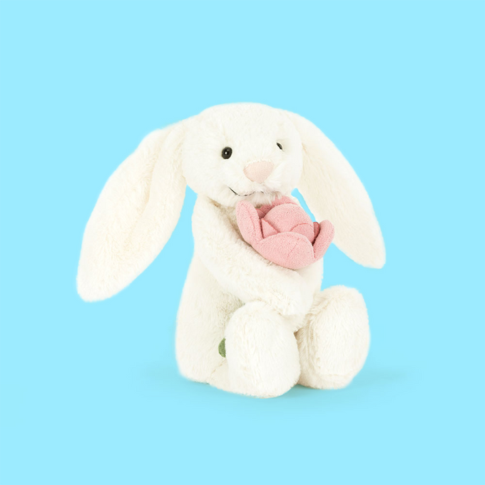 Jellycat Bashful Bunny With Peony Small – Scribbler Cards & Gifts