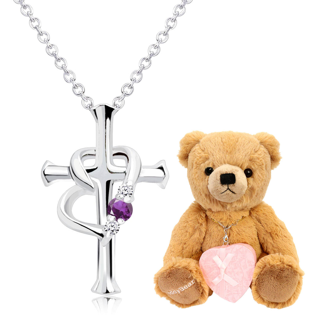 ネックレス レディース テディベア ぬいぐるみ ギフトセット クロス