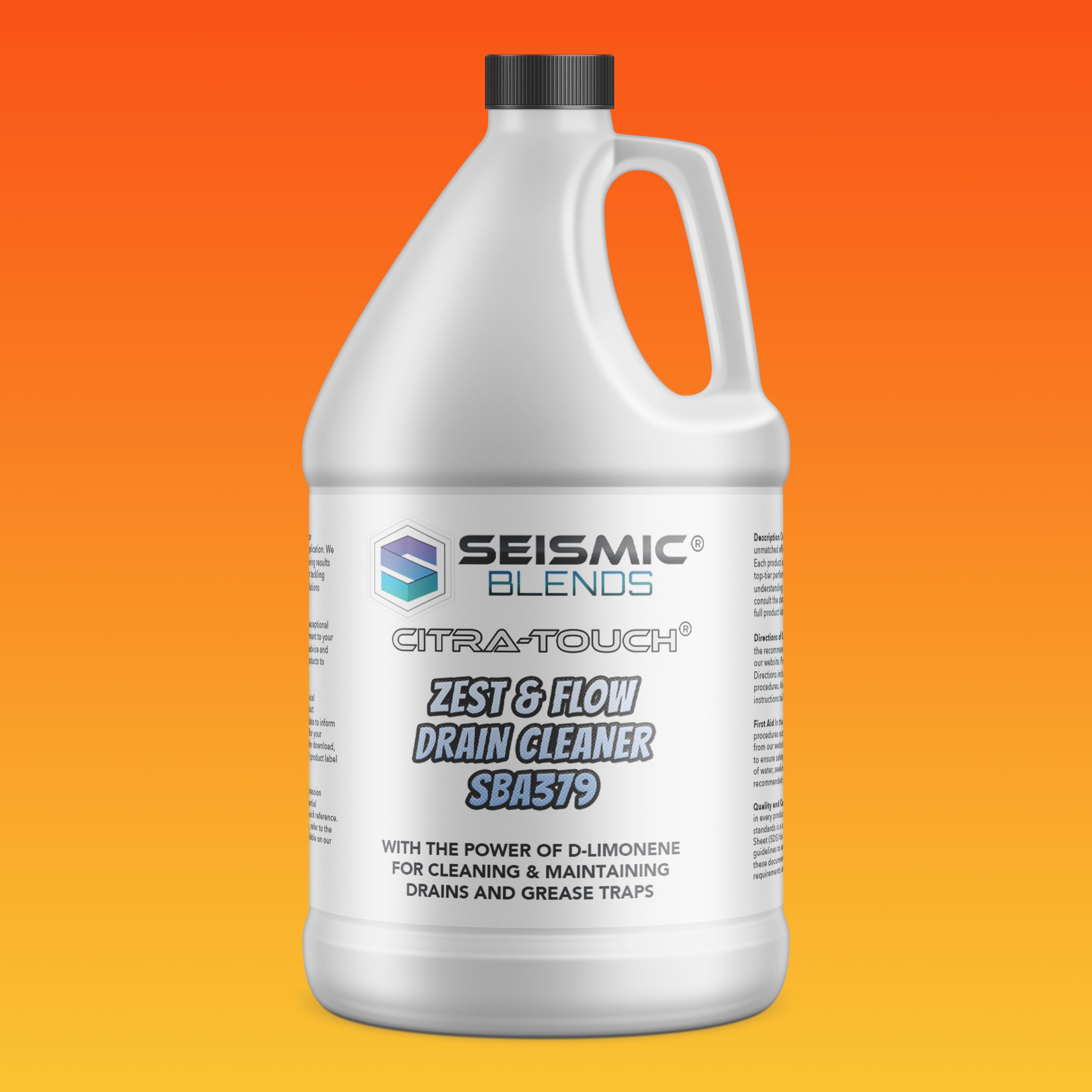 Citra Touch Zest & Flow Drain Cleaner (SBA379) - Zesty Citrus Enzyme D