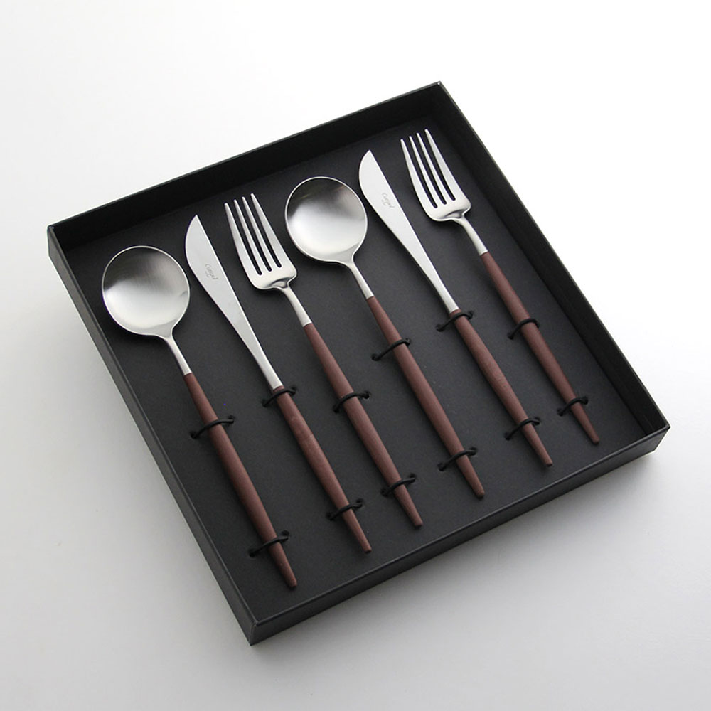 ディナー ギフト6本セット ゴア GOA / ブラウン×シルバーCutipol