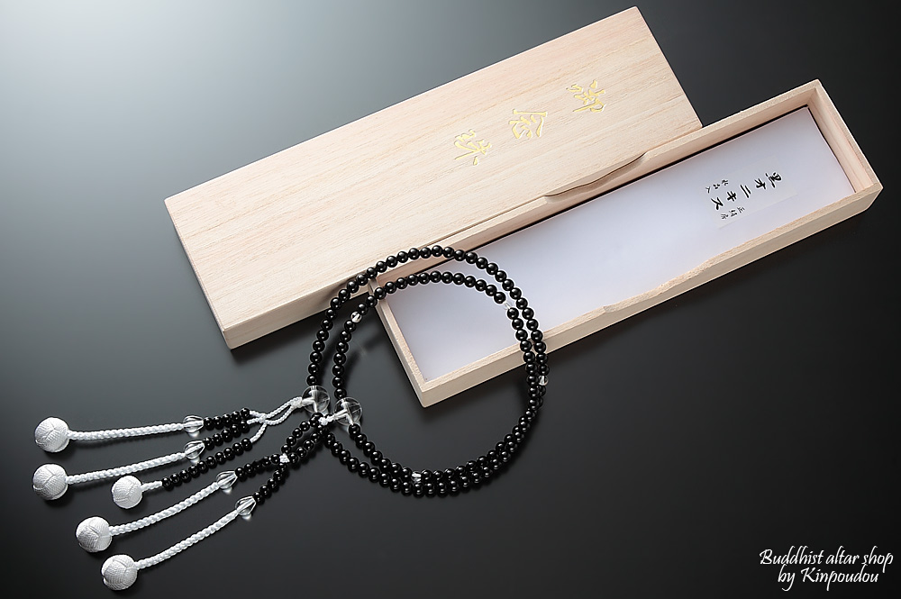 創価学会仏壇 SGI仏壇の金宝堂 高級念珠 【黒オニキス 水晶仕立】