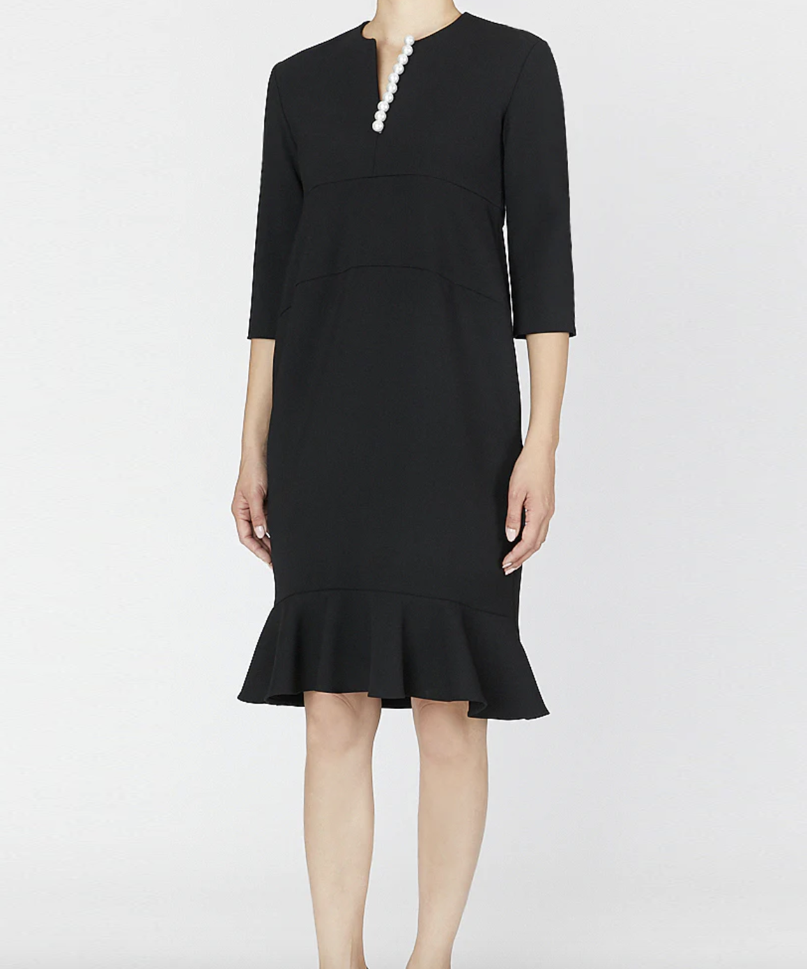 38サイズ】ペプラムロングスリーブパールドレス YOKO CHAN（ヨーコ