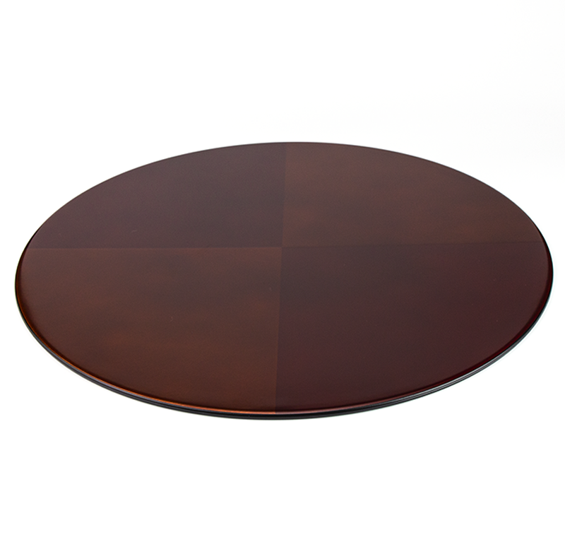 膳お盆・お膳-越前塗 丸プレイスマット 市松白檀［1枚］ | 越前漆器粂治郎