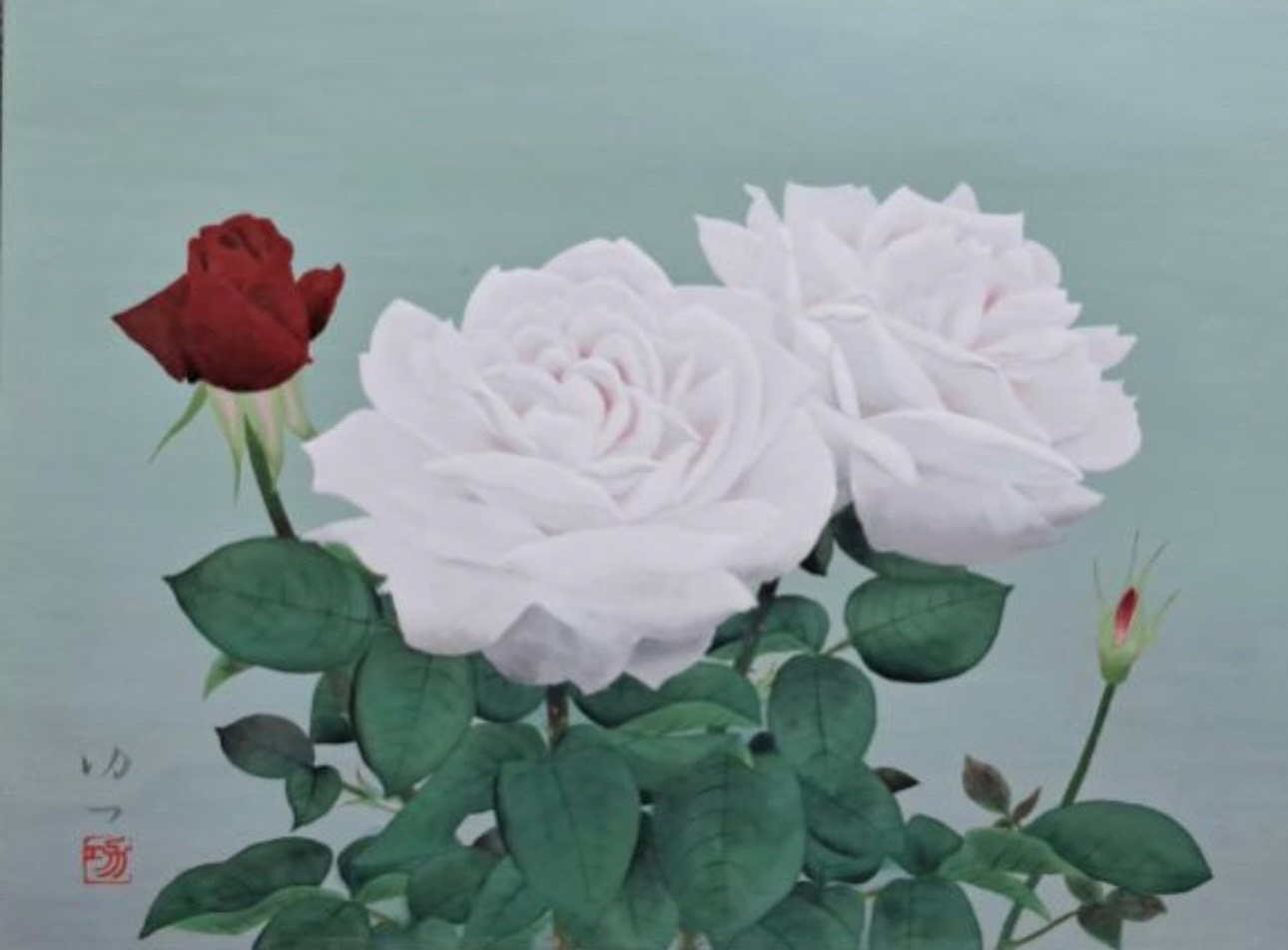 那波多目功一 日本画4号「長春花」共シール | 新栄堂