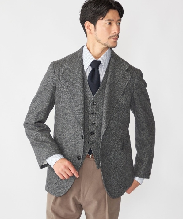 SHIPS別注】Errico Formicola: カシミヤ ヘリンボーン ジャケット