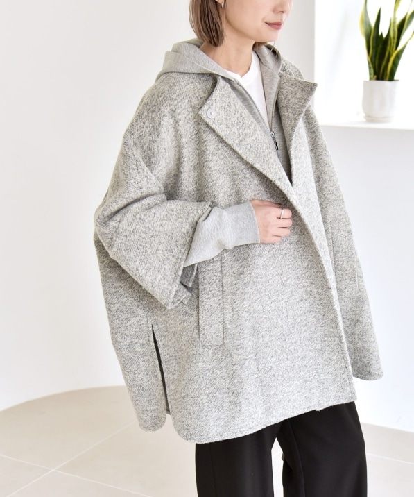 quaranciel: スライバー ウール ミックス クルーネック コート｜ SHIPS