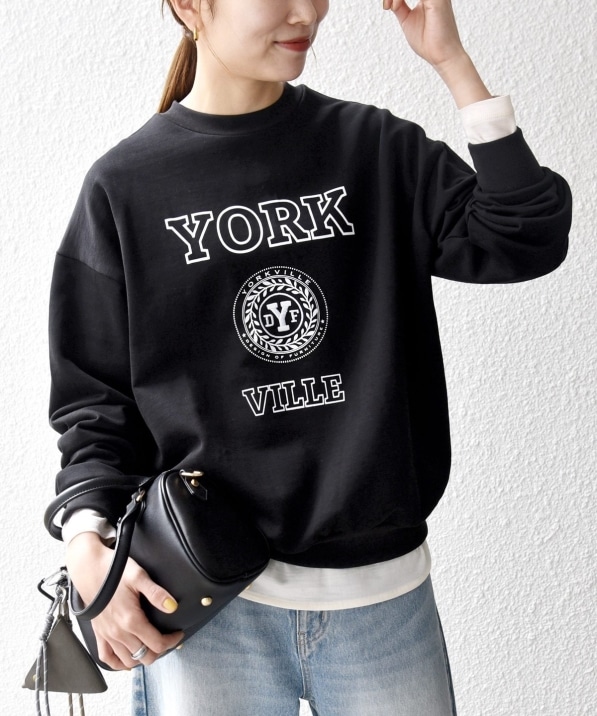 SHIPS any: any city カレッジライク プリント&刺繍 リラックス