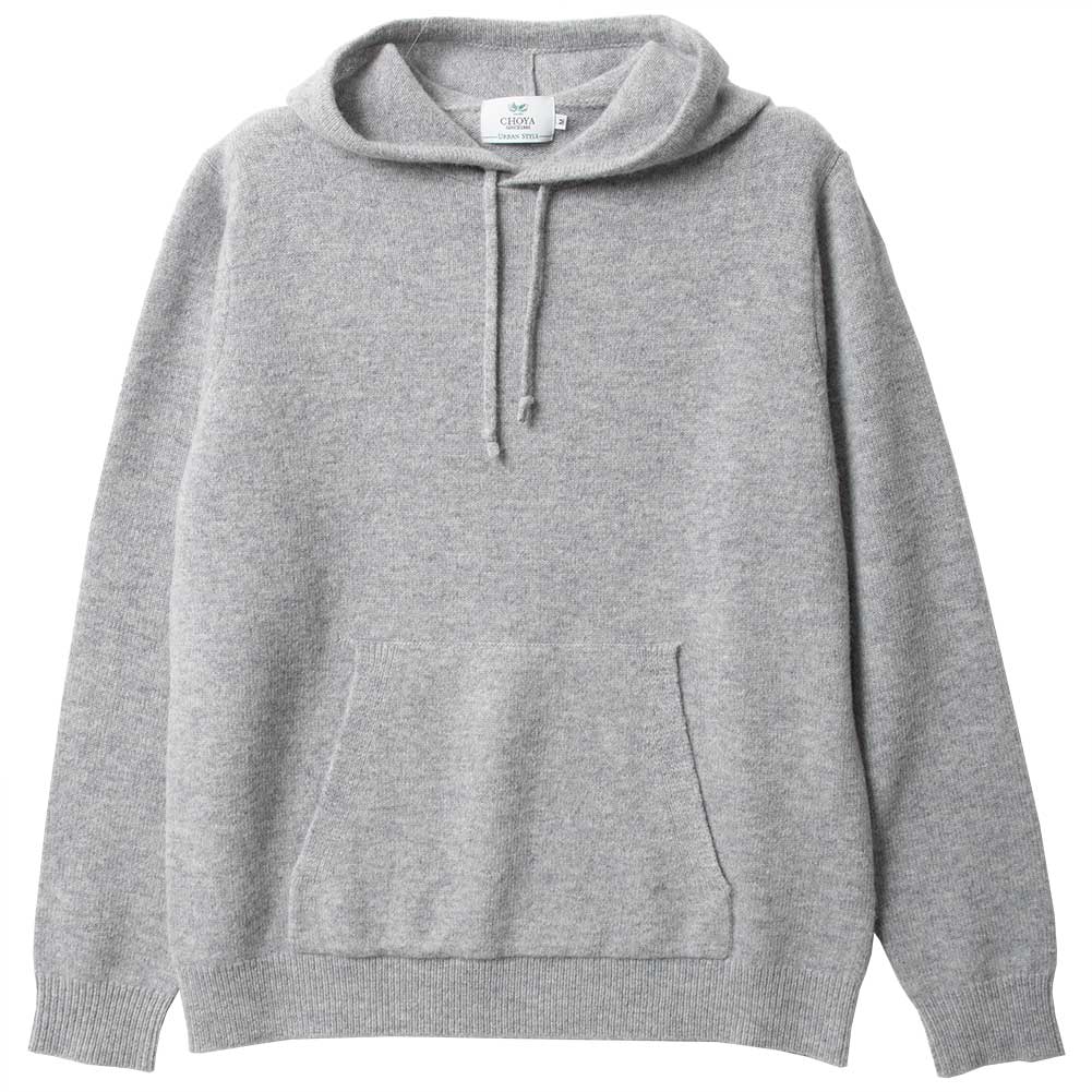 ニットパーカー プルオーバーフーディー ウール100% 全2色 ネイビー