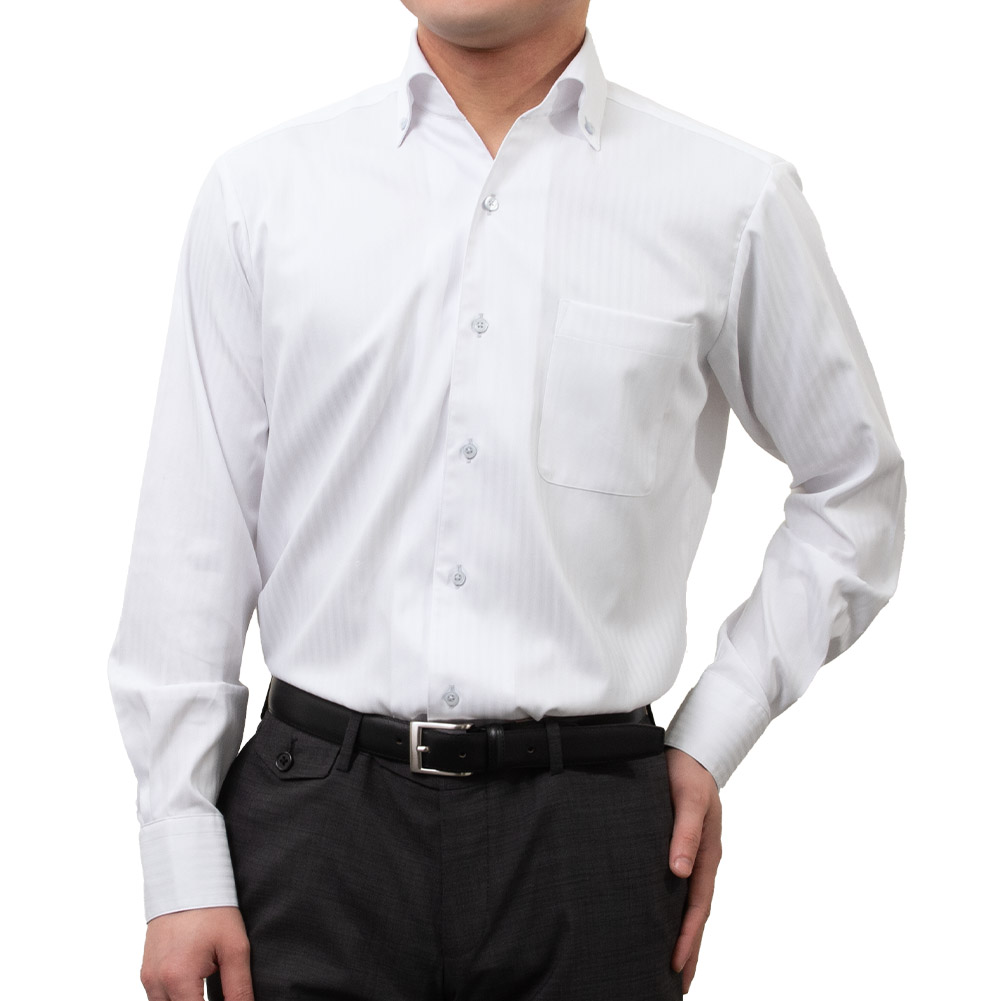 ワイシャツ ホワイト ドビー エバーフィール SWAN・ブルーレーベル