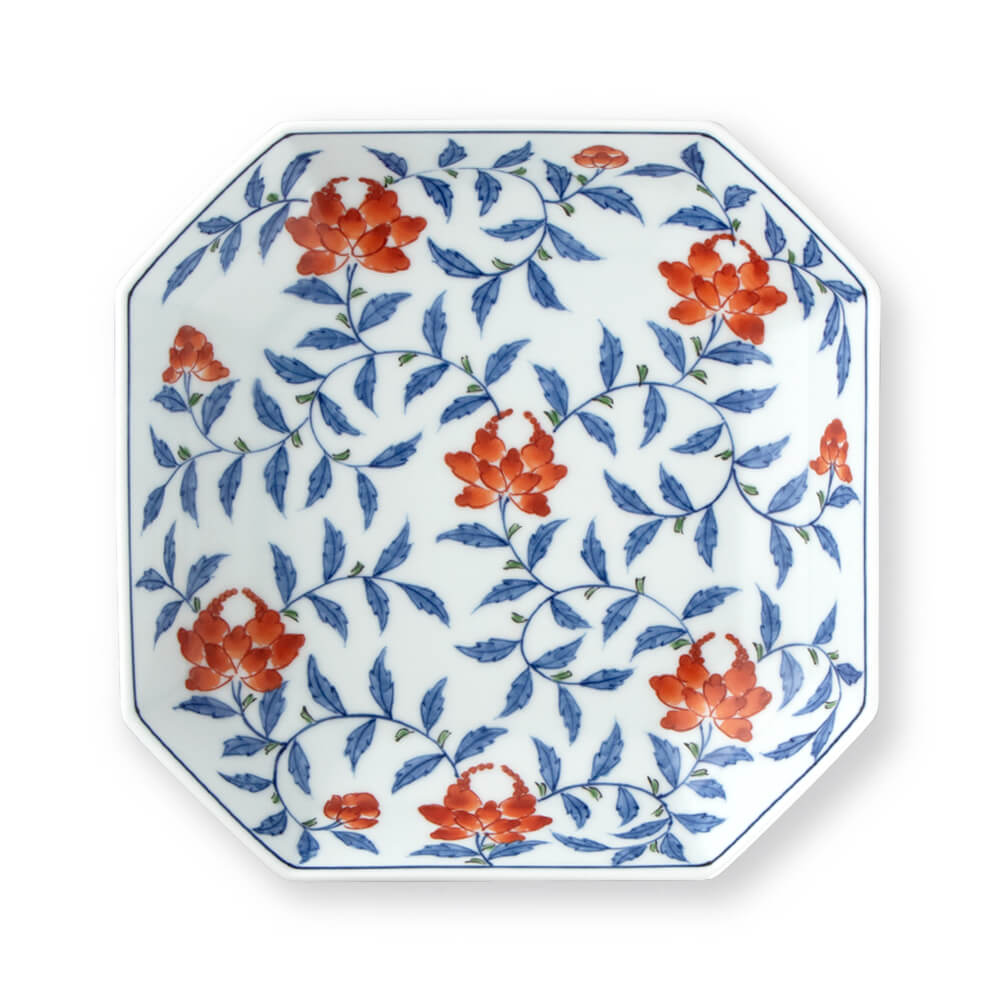 染錦花唐草 方皿 ｜ 有田焼の源右衛門窯公式オンラインショップ