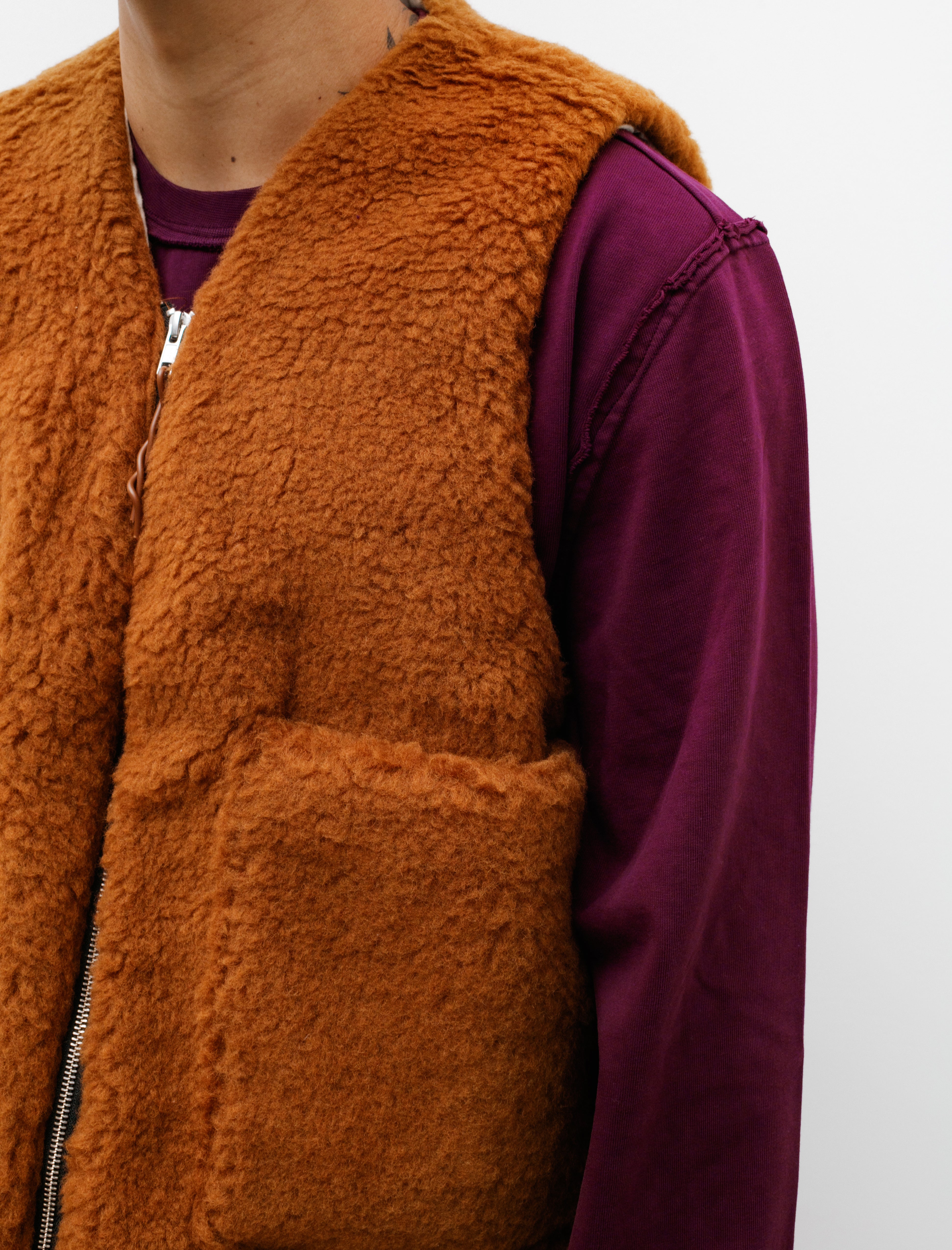 Camiel Fortgens Zip Vest Wool Fleece Brown – Neighbour