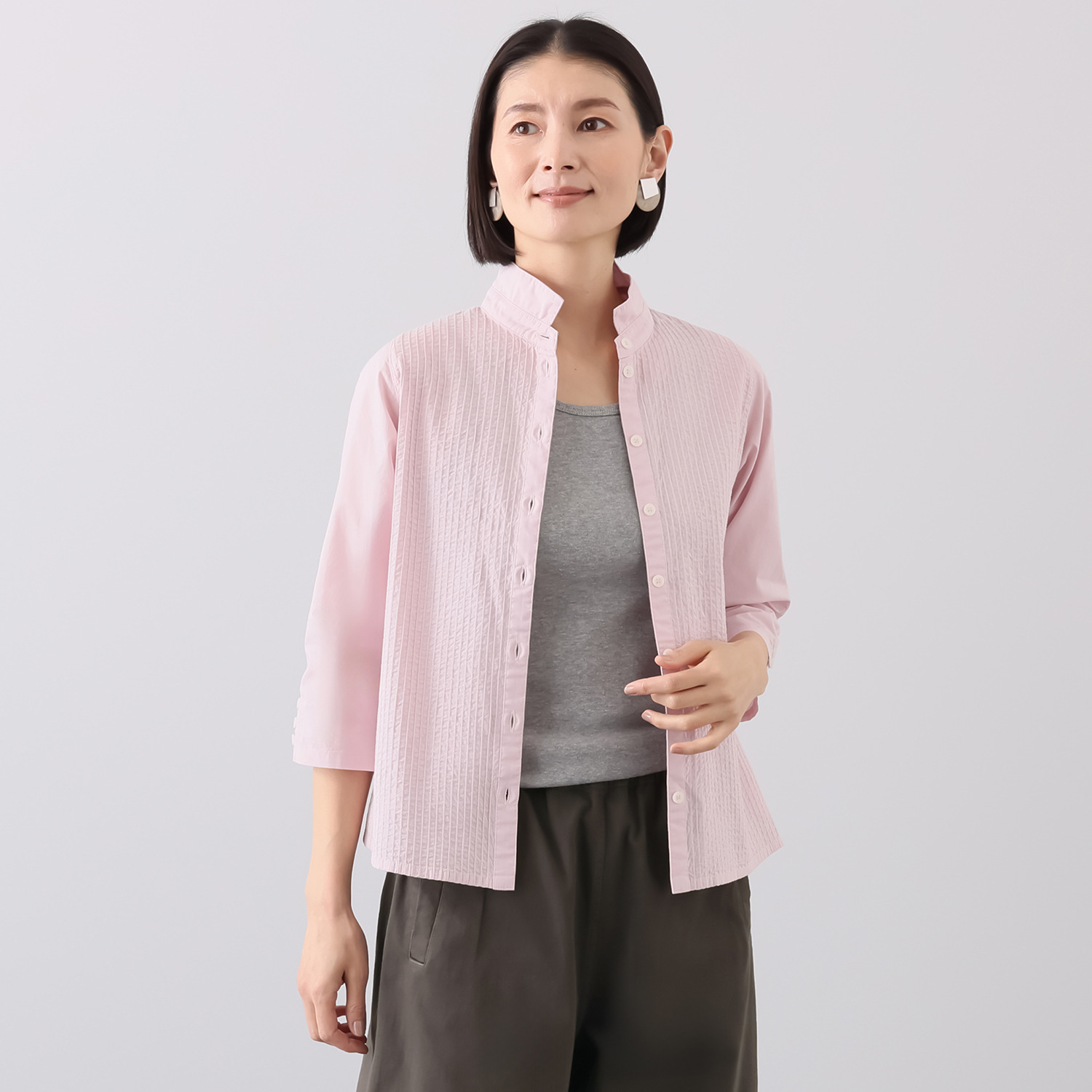 ヤッコマリカルド コットンローン ピンタック シャツ- ショップチャンネル