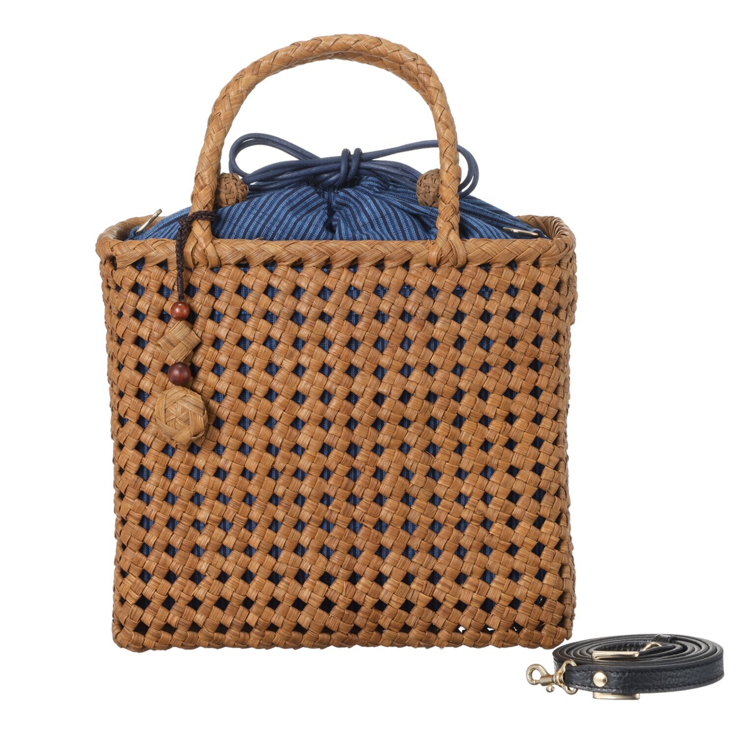 山葡萄かごバッグ ストラップ付 スクエアバッグ- ショップチャンネル